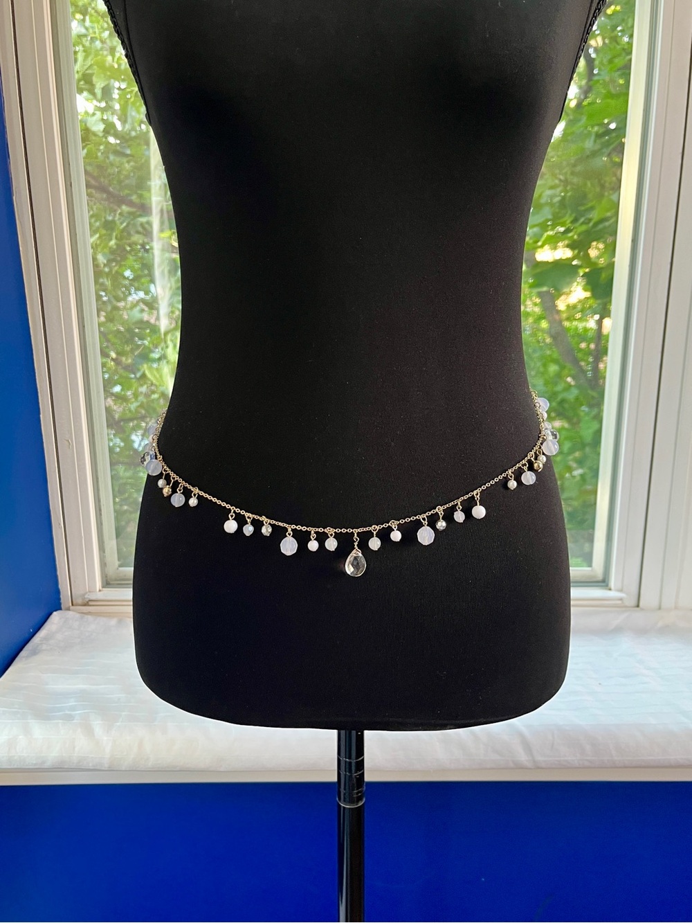Beaded Gold-Toned Chain Belt / Necklace